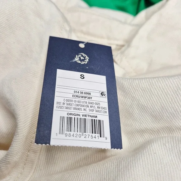 Universal Thread Womens Small Ecru Cropped Moto Jacket Cotton Lyocell W9P38Y NWT - Picture 10 of 13